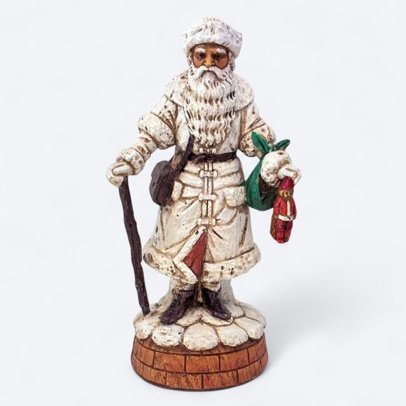 VTG 80s 1989 Enesco St Nicholas Santa Music Box Figurine Plays Jolly Old St Nick - Picture 3 of 12